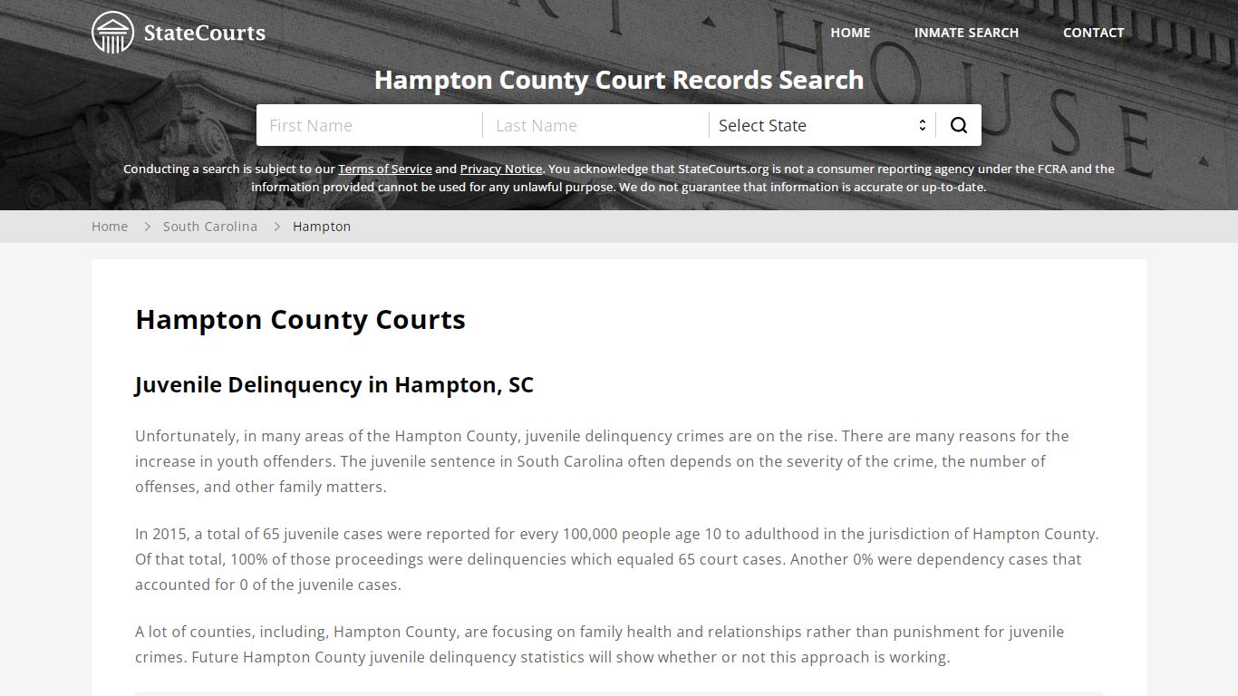 Hampton County, SC Courts - Records & Cases - StateCourts